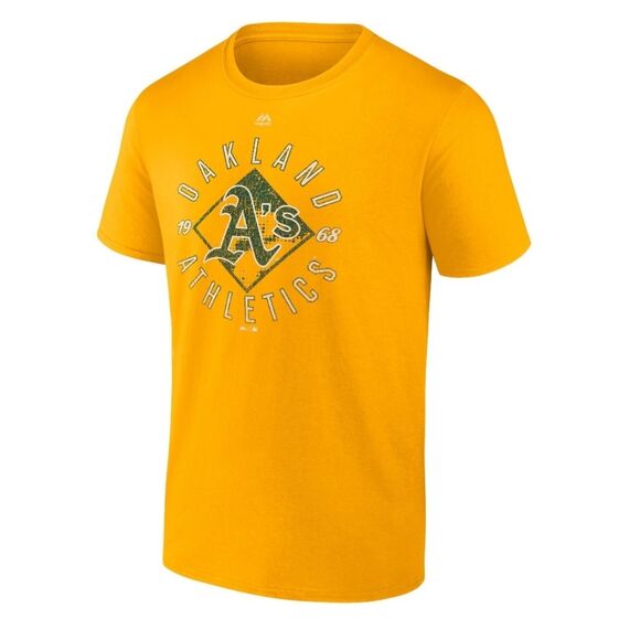 Men's Fanatics Branded Gold Oakland Athletics Dominate In The Box T-Shirt Size S - Picture 3 of 5